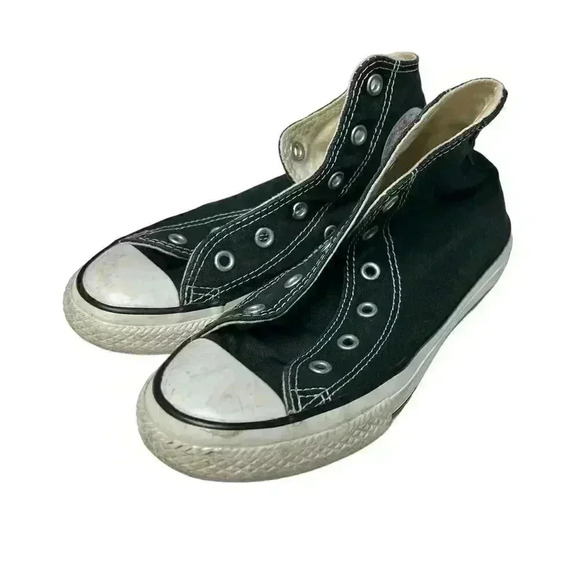 Converse All Star Chuck Taylor Hi Top Canvas Sneakers Black Kids Size 1 - Picture 1 of 7